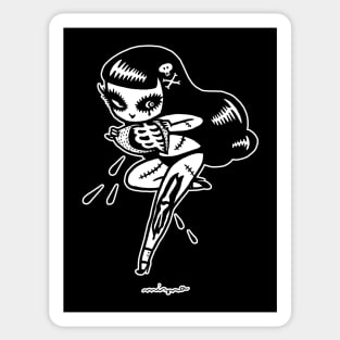 Undead Girl Black and White Sticker